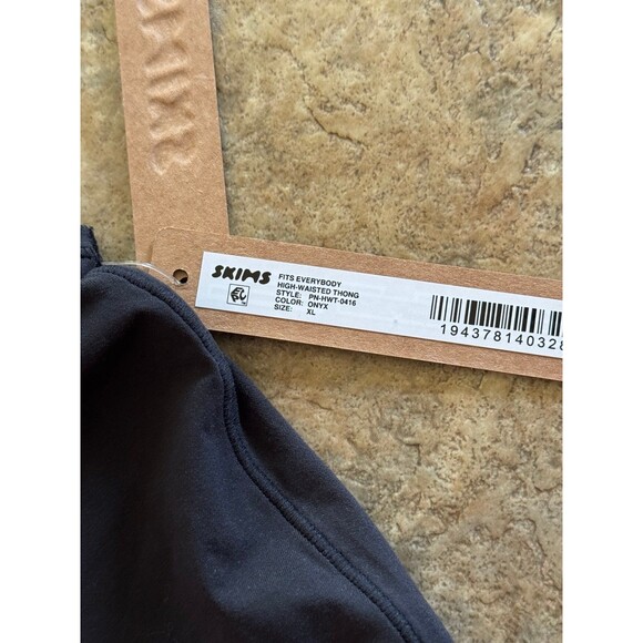 Skims Fits Everybody High Waisted Thong Onyx Size XL - Picture 9 of 9